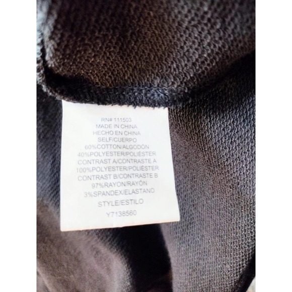 Luxology Black Red Striped Dress Knit Cotton Poly Blend 3/4 Sleeves XL NWT - Picture 5 of 6